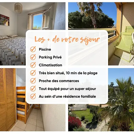 Superbe T2 A 10 Min De La Mer, Piscine, Climatisation, Parking *
